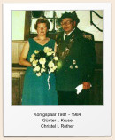 Knigspaar 1981 - 1984 Gnter I. Kruse Christel I. Rother