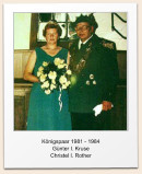 K�nigspaar 1981 - 1984 G�nter I. Kruse Christel I. Rother